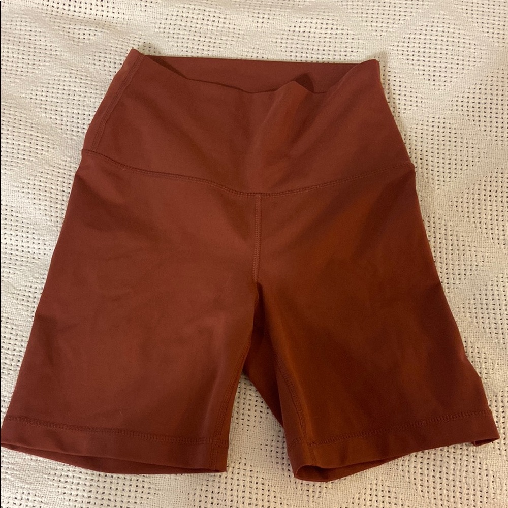 Yogalicious Brown Bike Shorts High-Rise Performance